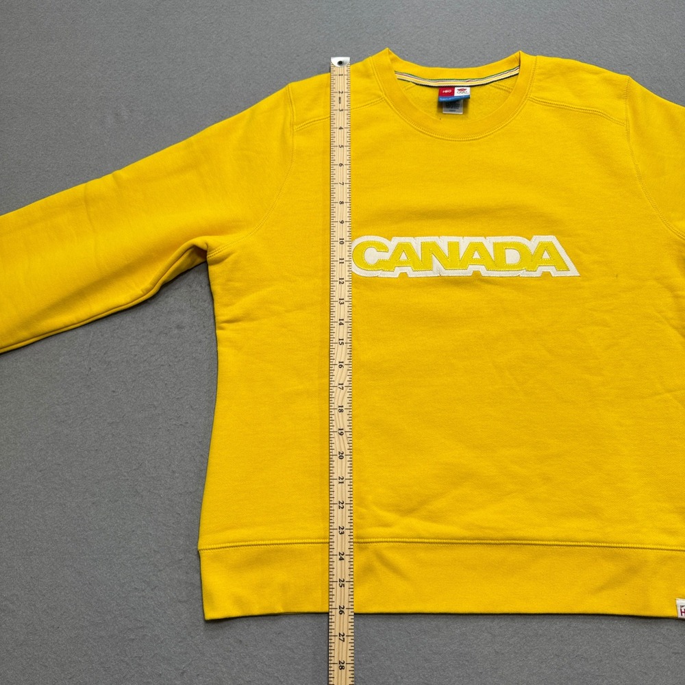Vintage HBC Olympic Sweatshirt Men's XL Yellow Team Canada Fleece Lined Pullover - Picture 4 of 8